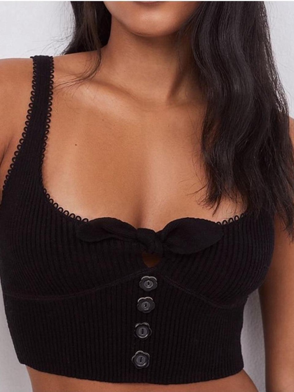 For Love and Lemons Women's Black Crop-top Size S New